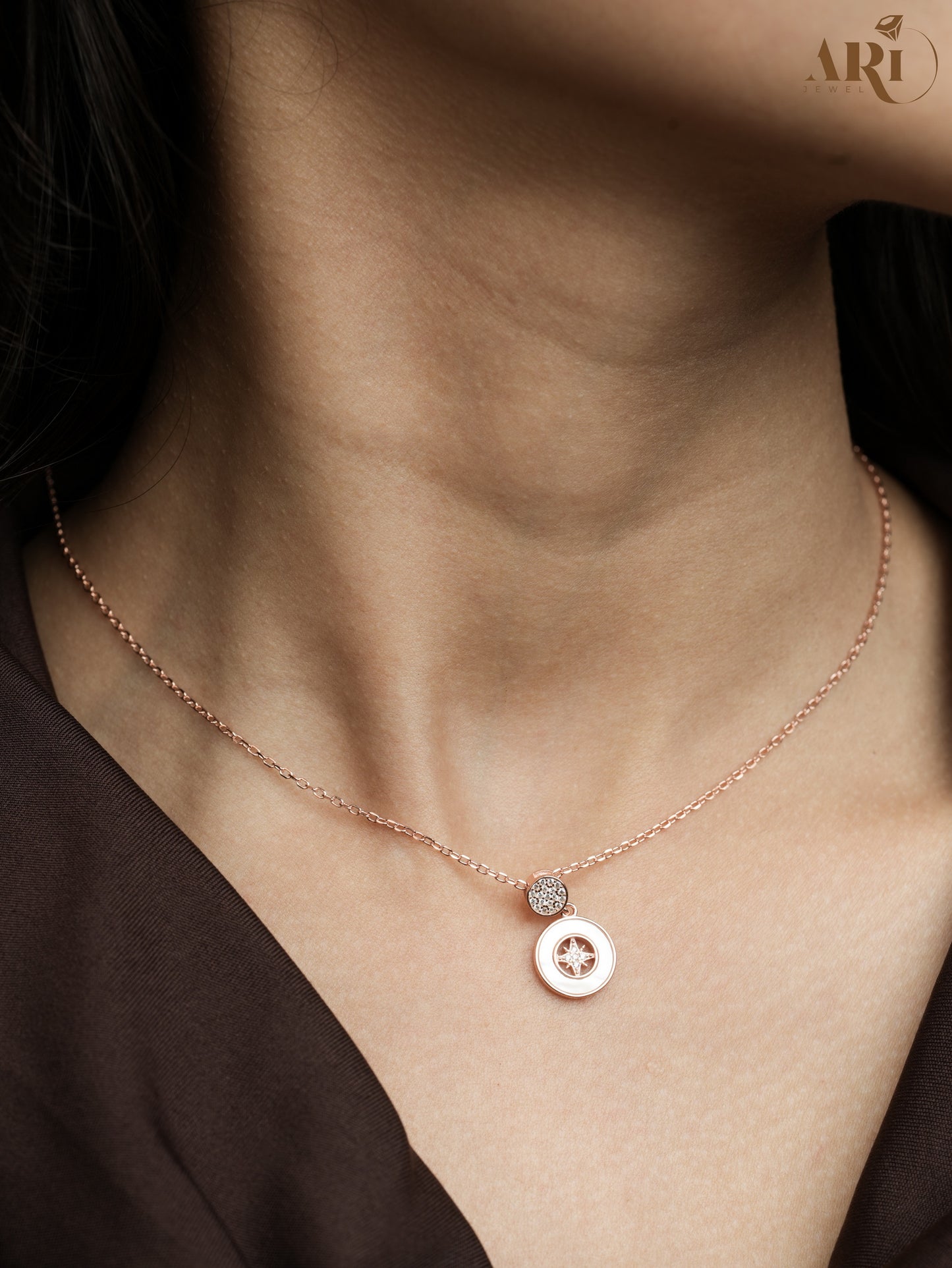 Pearl Star Rosegold Chain Pendant(DI24.8)
