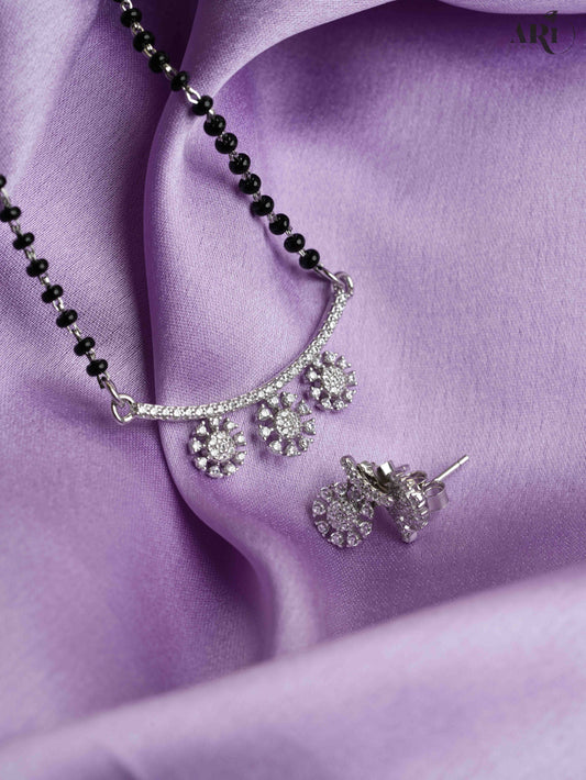 Trio Sunflower Diamond Mangalsutra