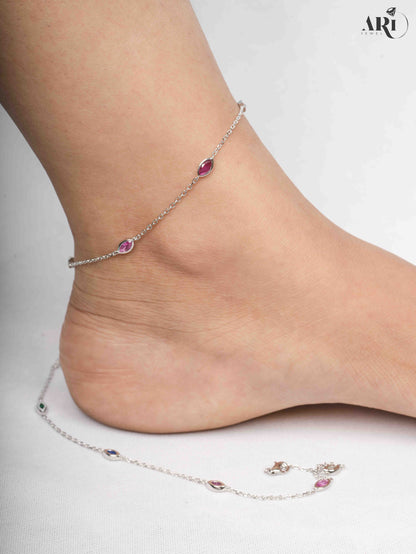 Leaf Diamond Anklets