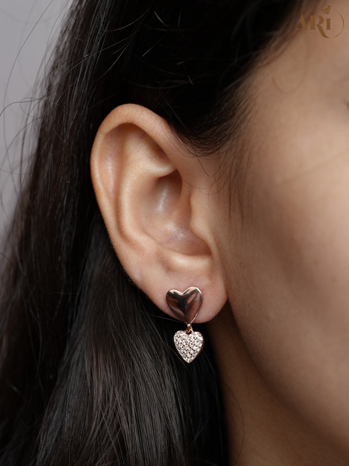 Hanging Heart Rosegold Tops (Di20.8)