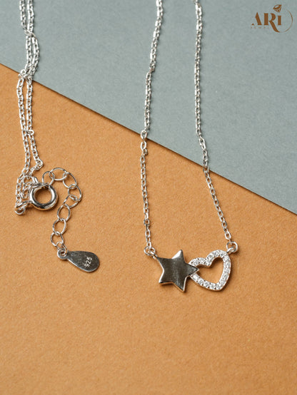 Heart & Star Chain Pendant (DI14.8)