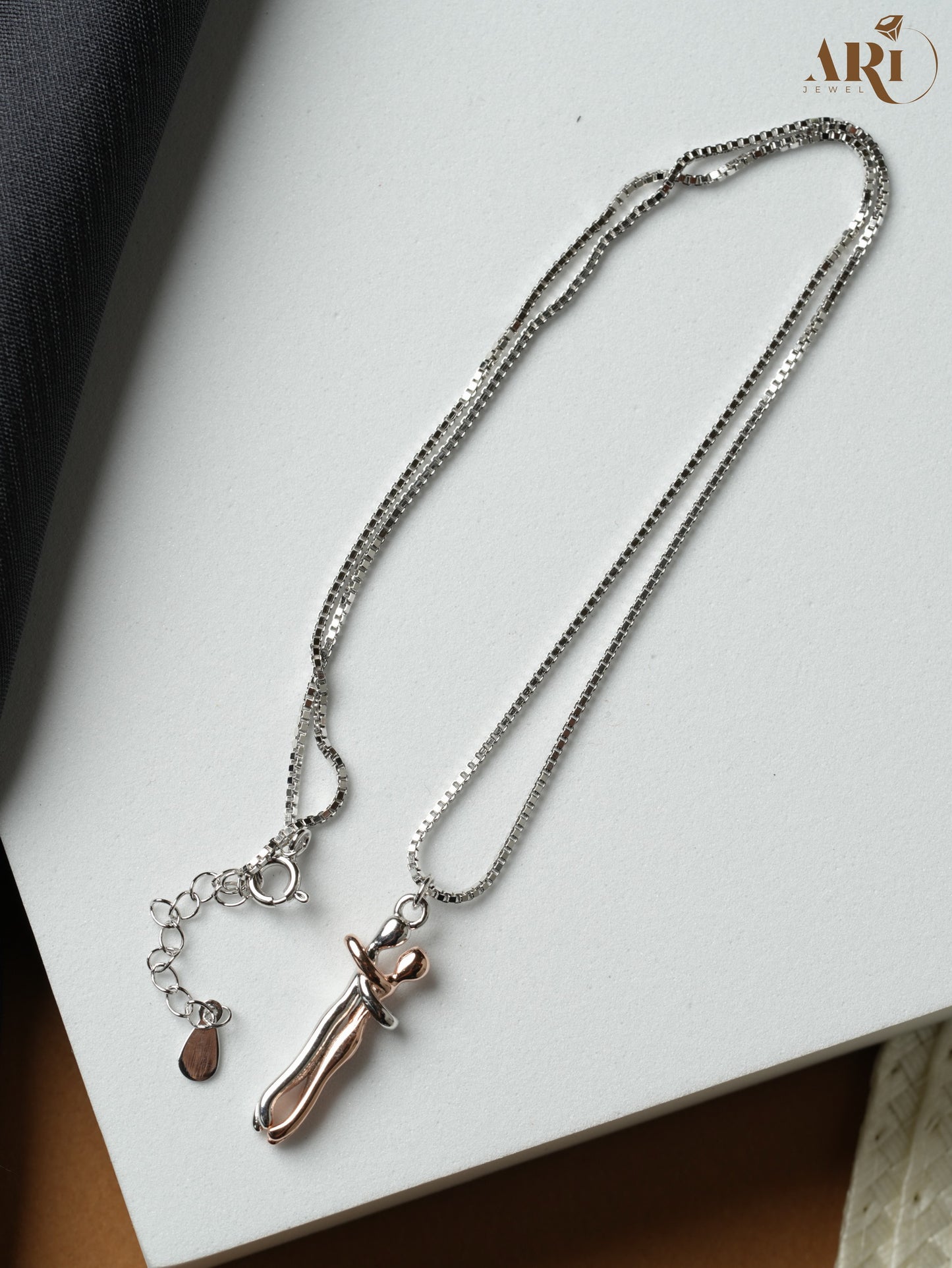 Couple Rosegold & Silver Chain Pendant (DI41.6)