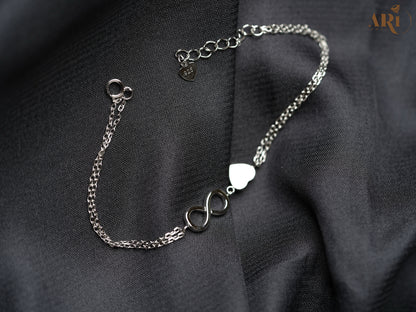 Infinty Heart Silver Bracelet (DI20.6)
