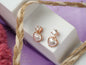 Rosegold  Hanging Heart Pearl Tops (Di12.8)