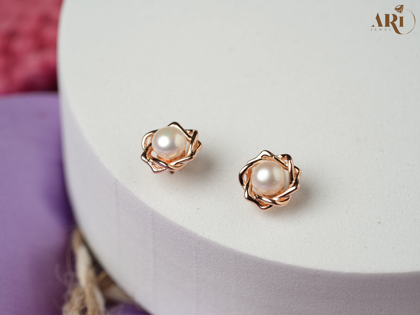 Rosegold Pearl Round Tops (Di13.6)