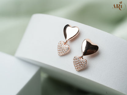Hanging Heart Rosegold Tops (Di20.8)