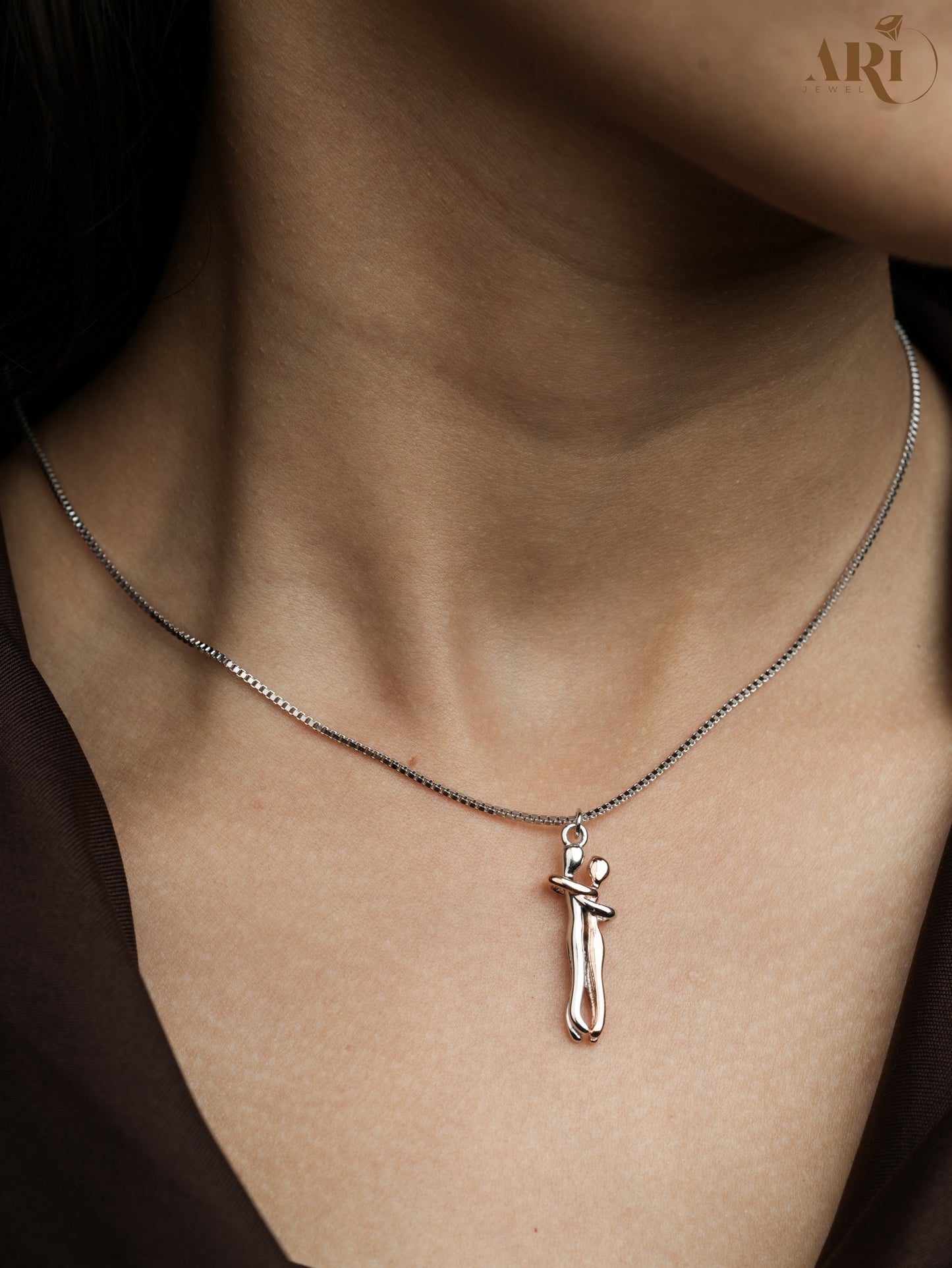 Couple Rosegold & Silver Chain Pendant (DI41.6)