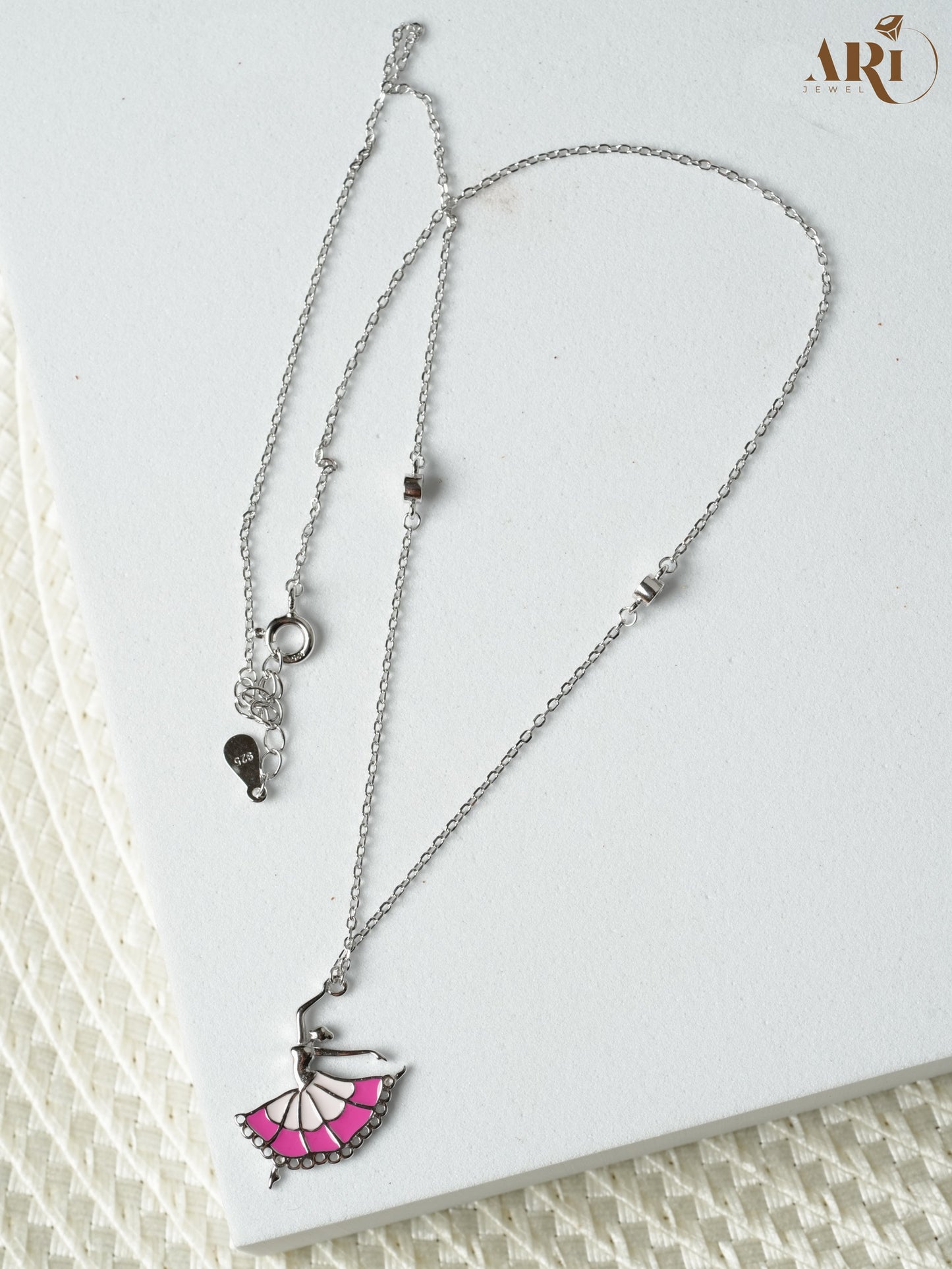 Silver Dancing Girl Chain Pendant (DI24)