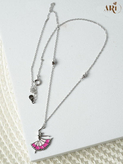 Silver Dancing Girl Chain Pendant (DI24)